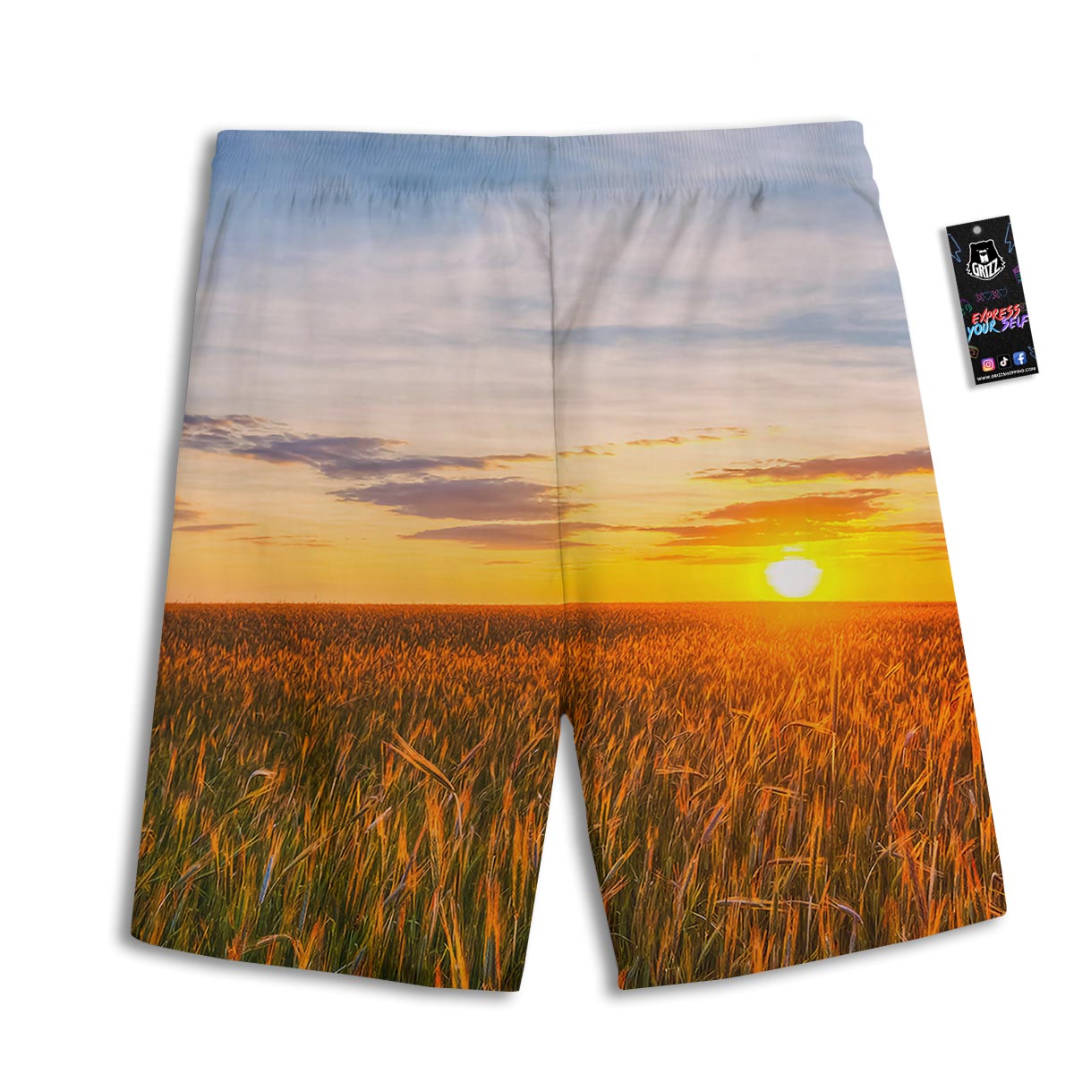 Field Sunrise Print Men's Athletic Shorts