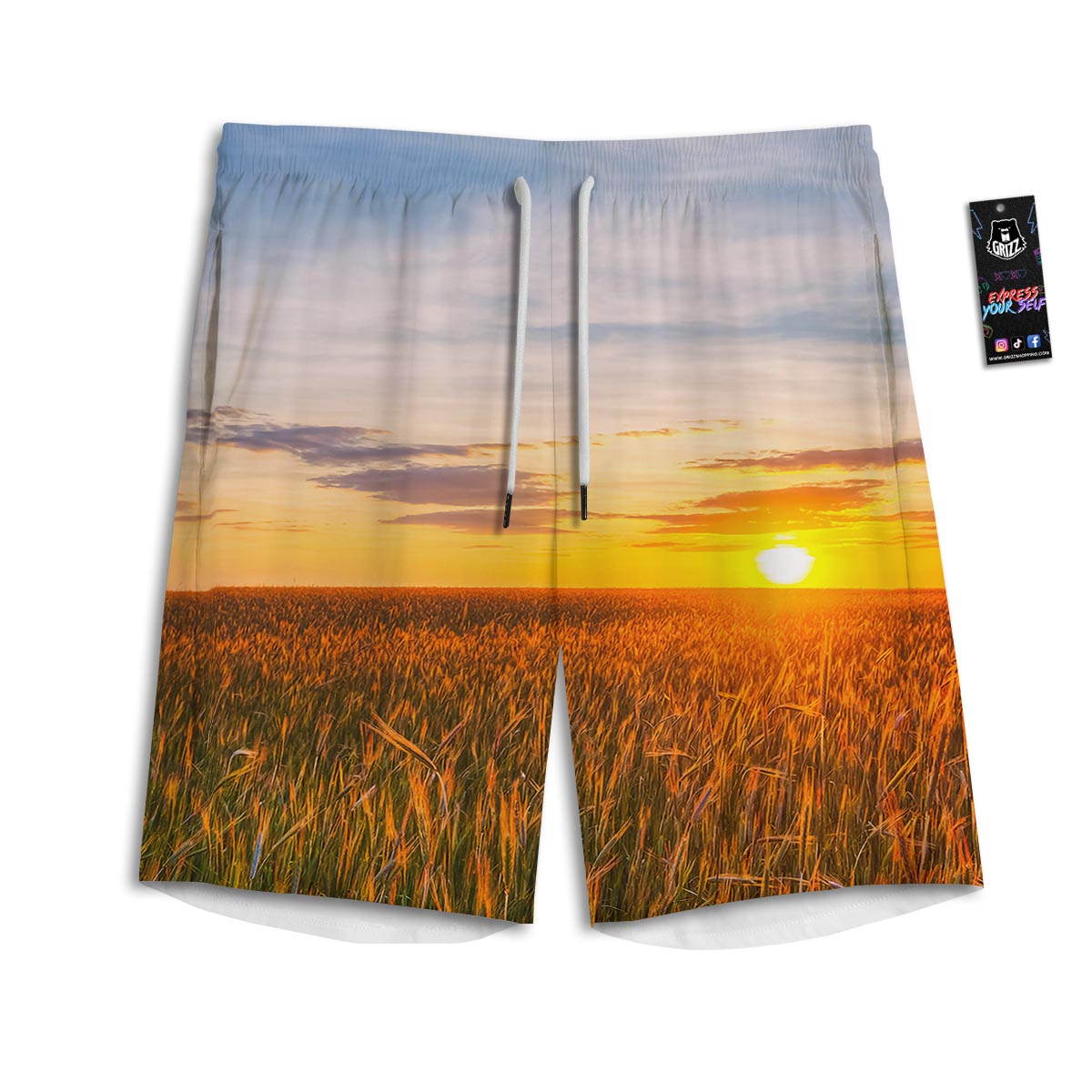 Field Sunrise Print Men's Athletic Shorts