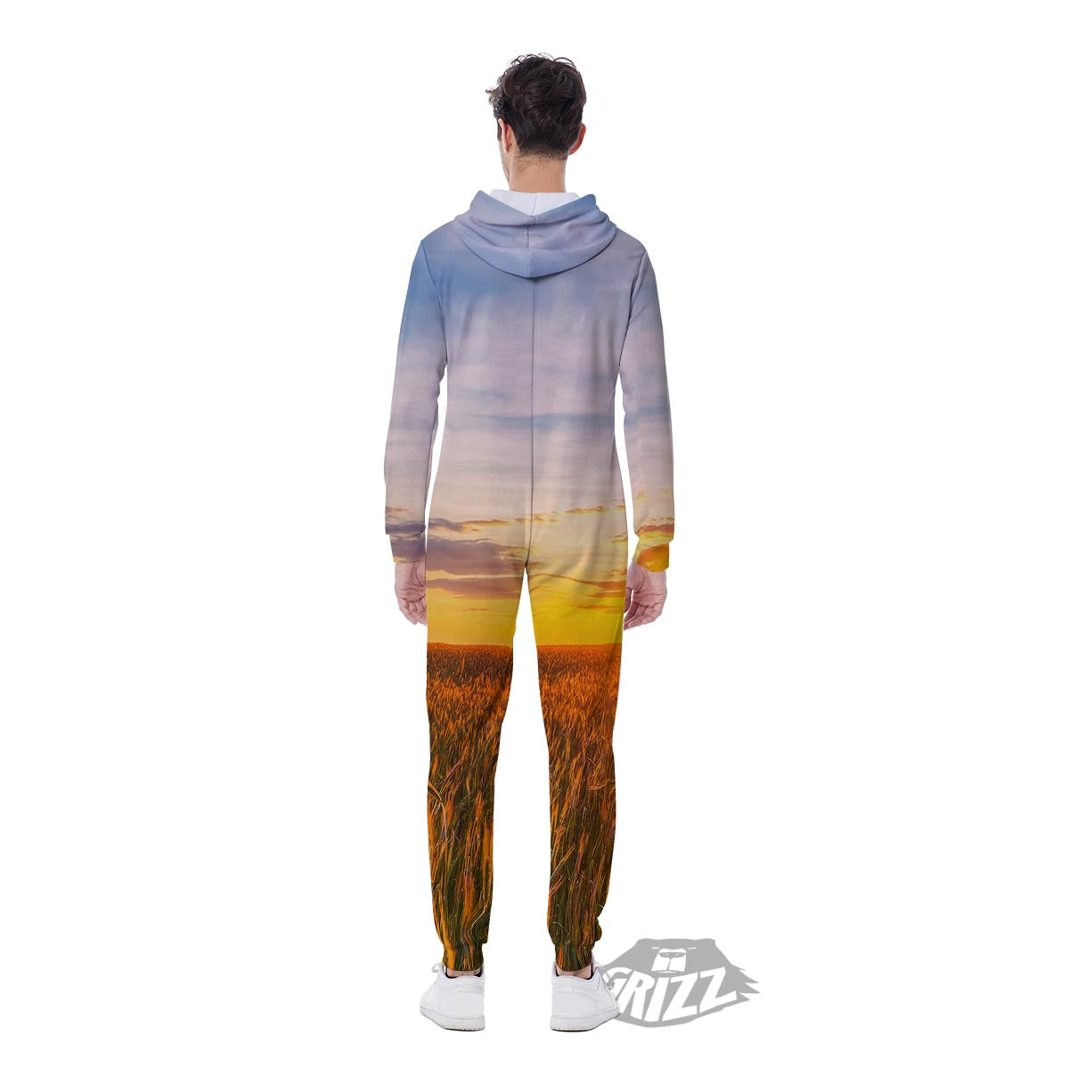 Field Sunrise Print Men's Jumpsuit-grizzshop
