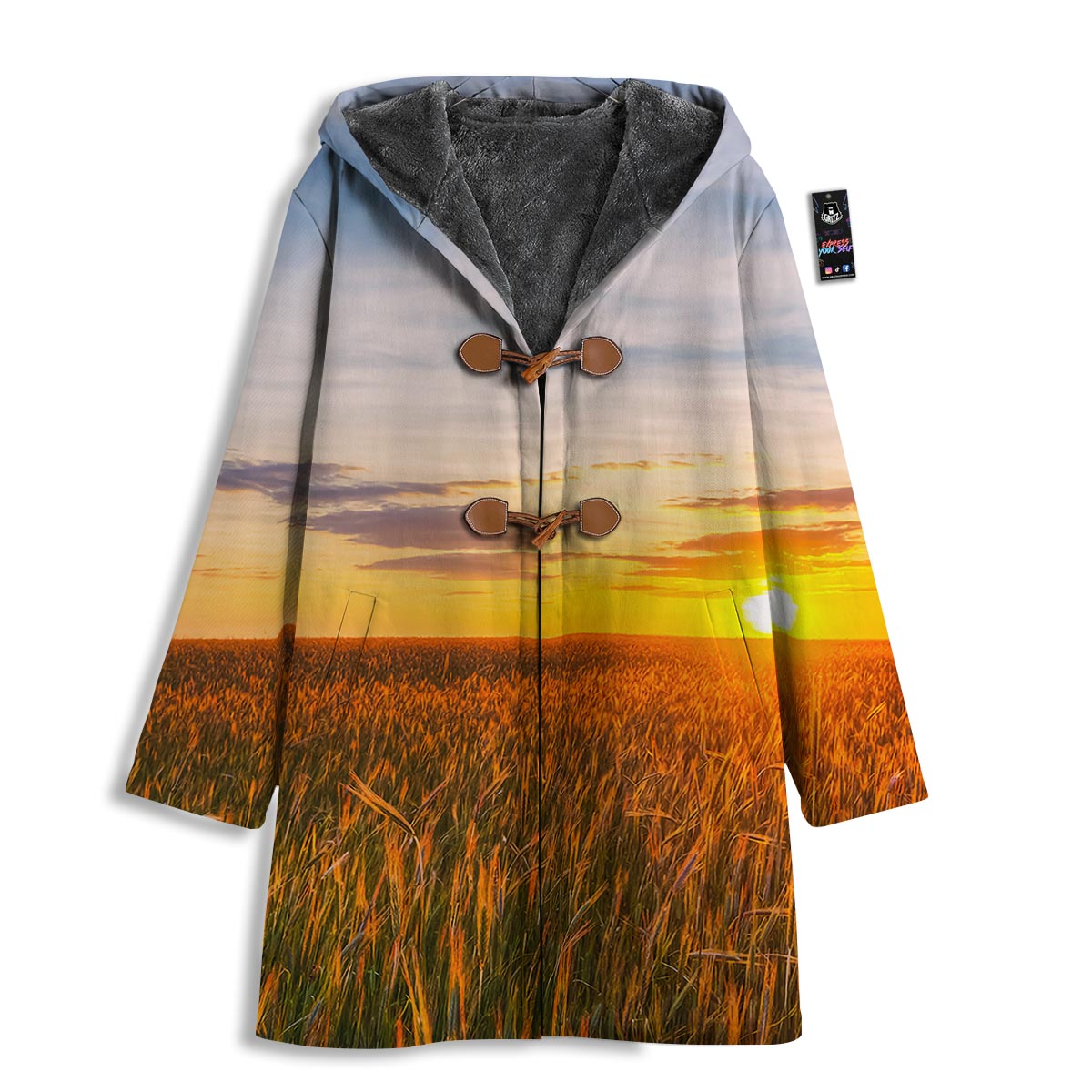 Field Sunrise Print Men's Windbreaker Jacket-grizzshop