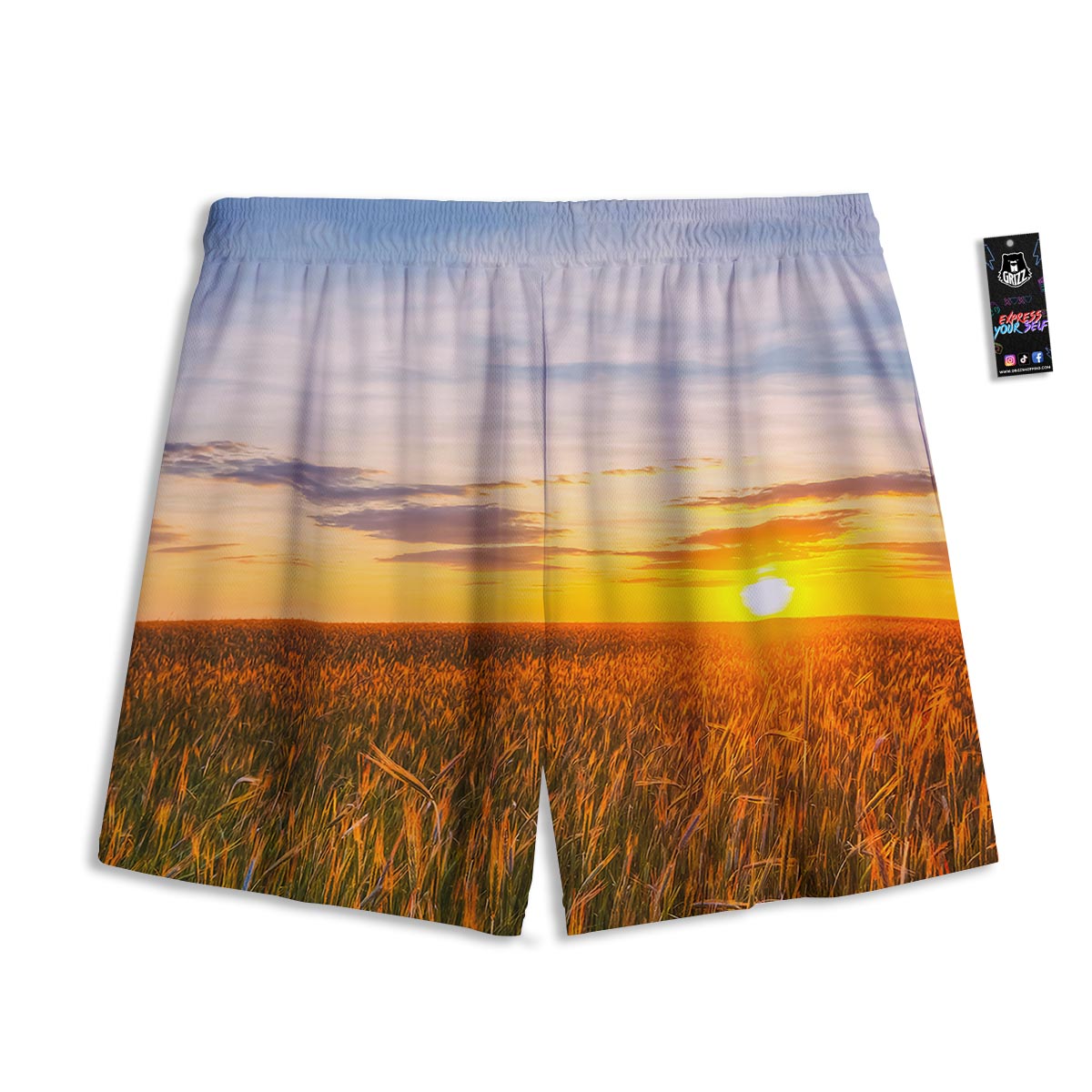 Field Sunrise Print Mesh Shorts