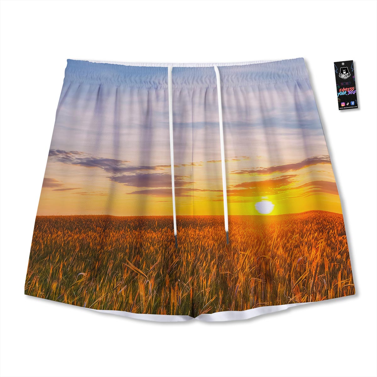 Field Sunrise Print Mesh Shorts