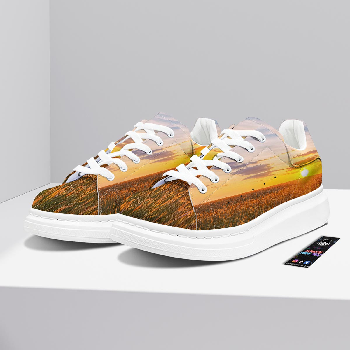 Field Sunrise Print Platform Shoes-grizzshop