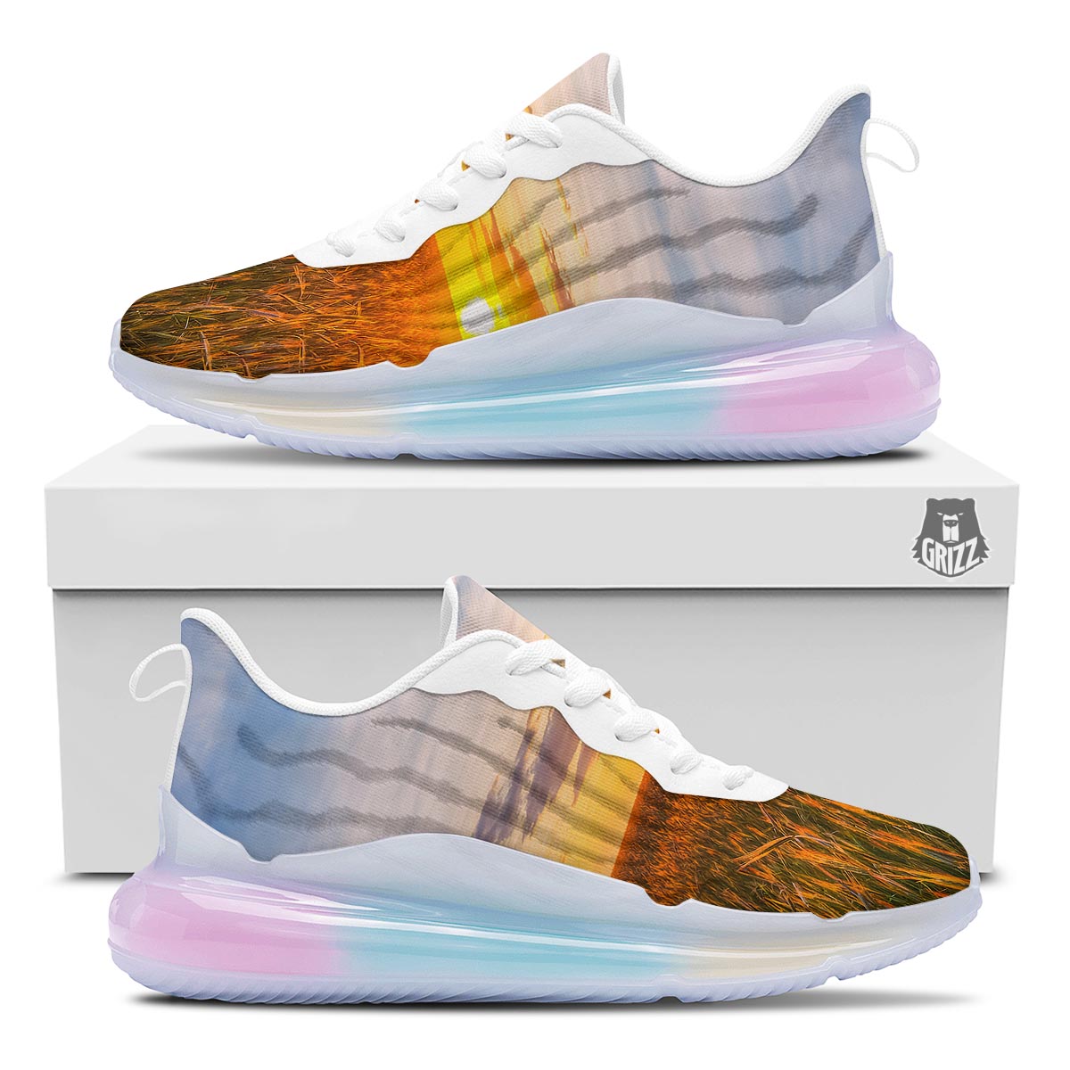 Field Sunrise Print Running Sneakers-grizzshop