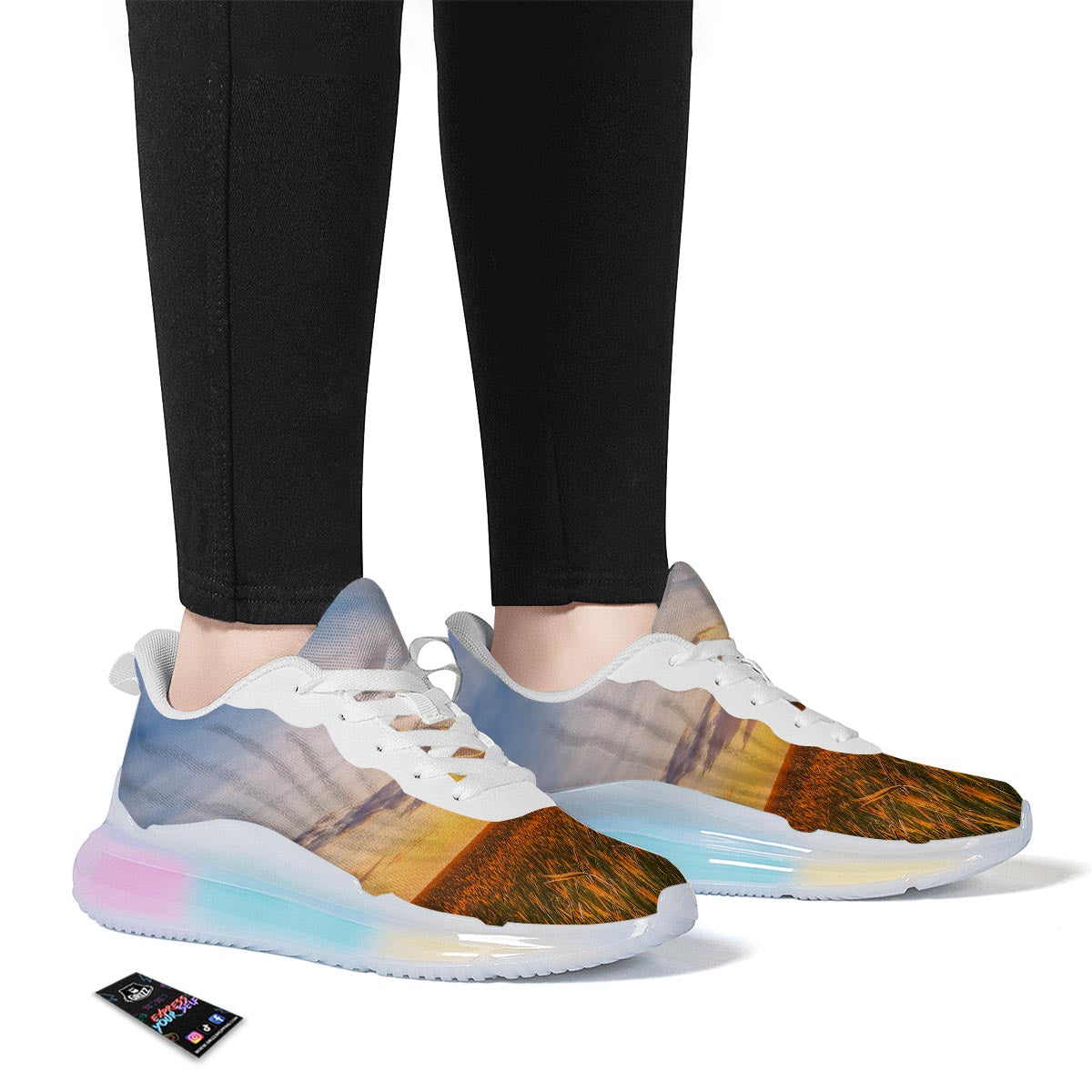 Field Sunrise Print Running Sneakers-grizzshop