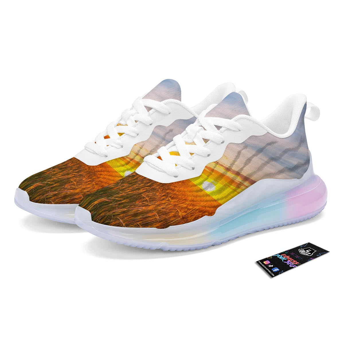 Field Sunrise Print Running Sneakers-grizzshop