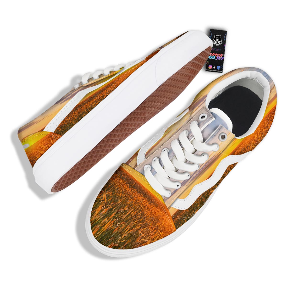 Field Sunrise Print Skate Shoes-grizzshop
