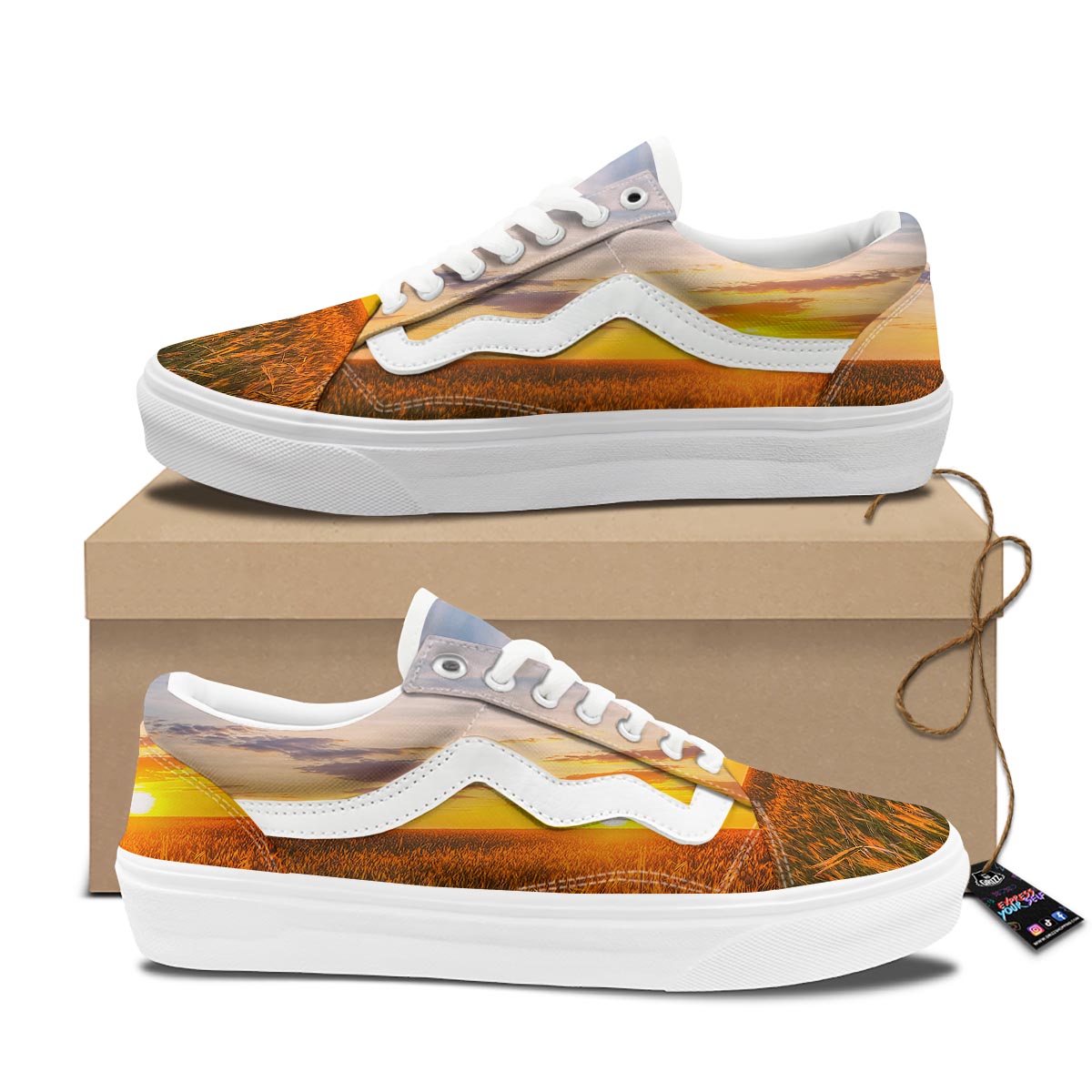 Field Sunrise Print Skate Shoes-grizzshop