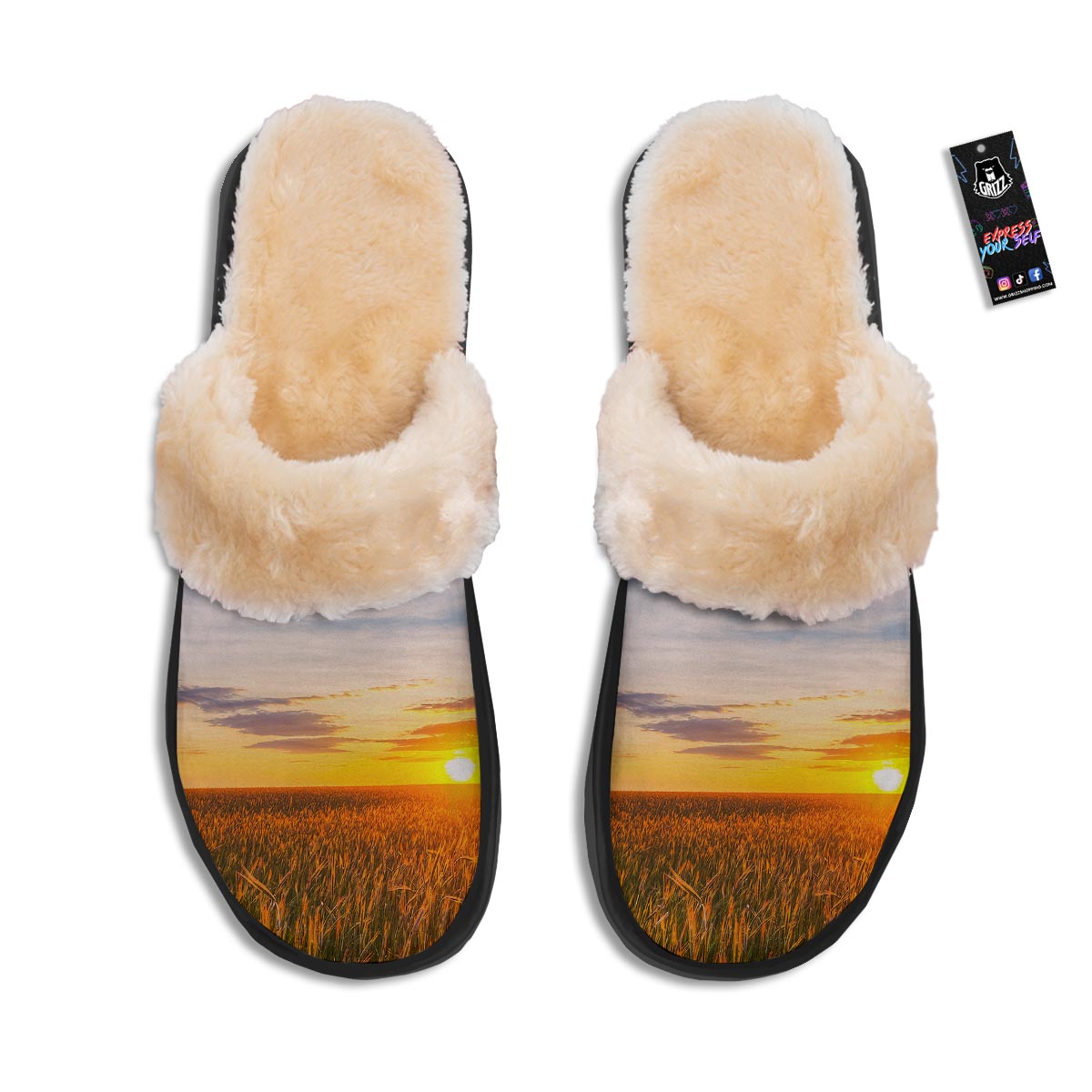 Field Sunrise Print Slippers-grizzshop