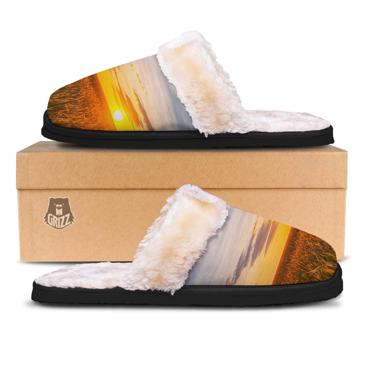 Field Sunrise Print Slippers-grizzshop