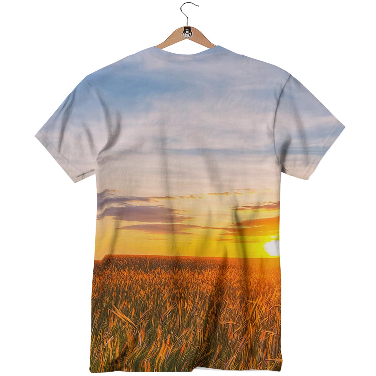 Field Sunrise Print T-Shirt-grizzshop