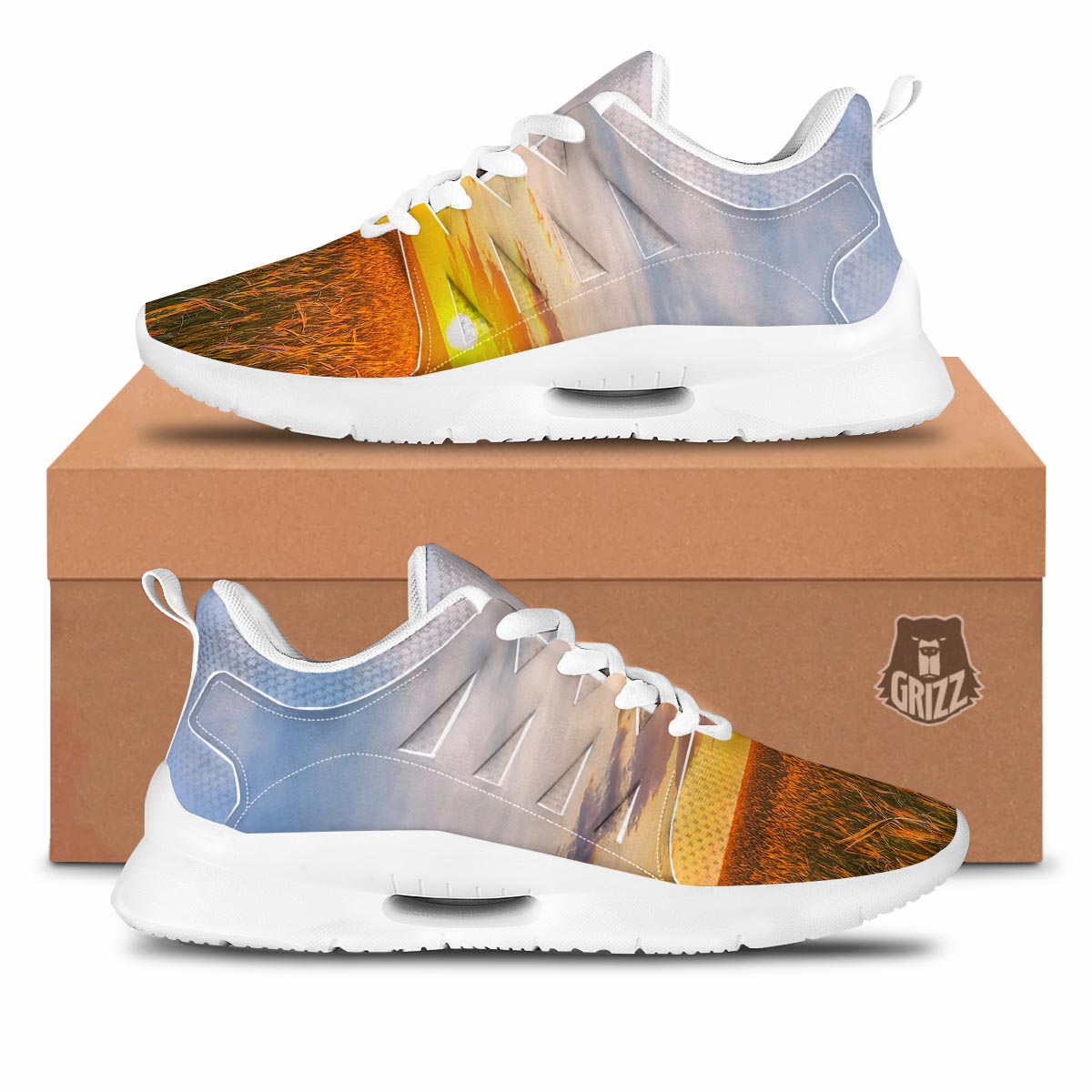 Field Sunrise Print Tennis Shoes-grizzshop