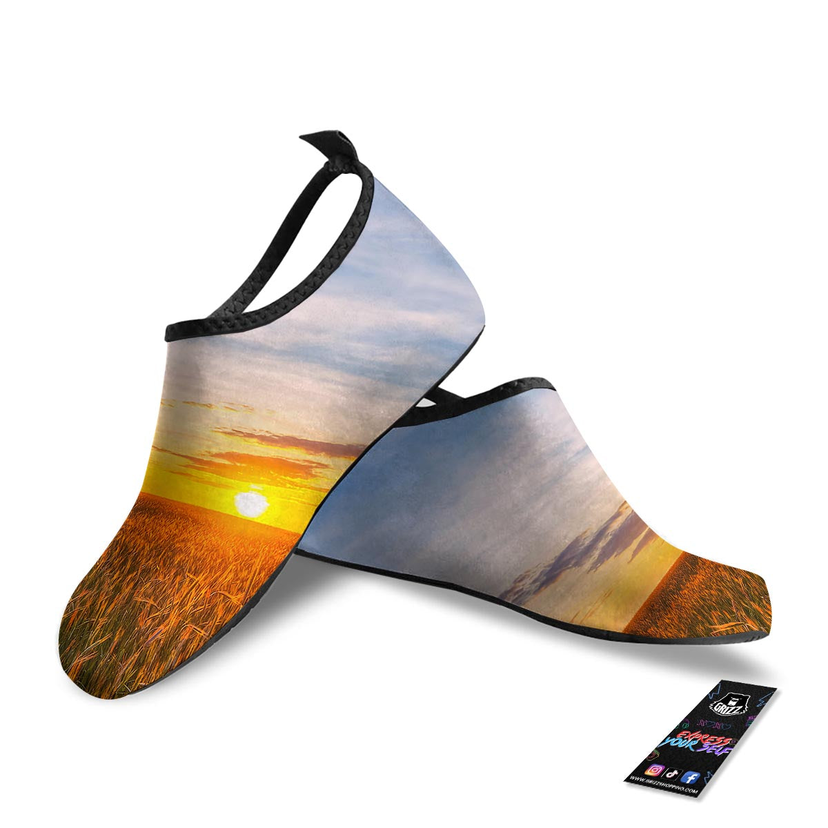 Field Sunrise Print Water Shoes-grizzshop