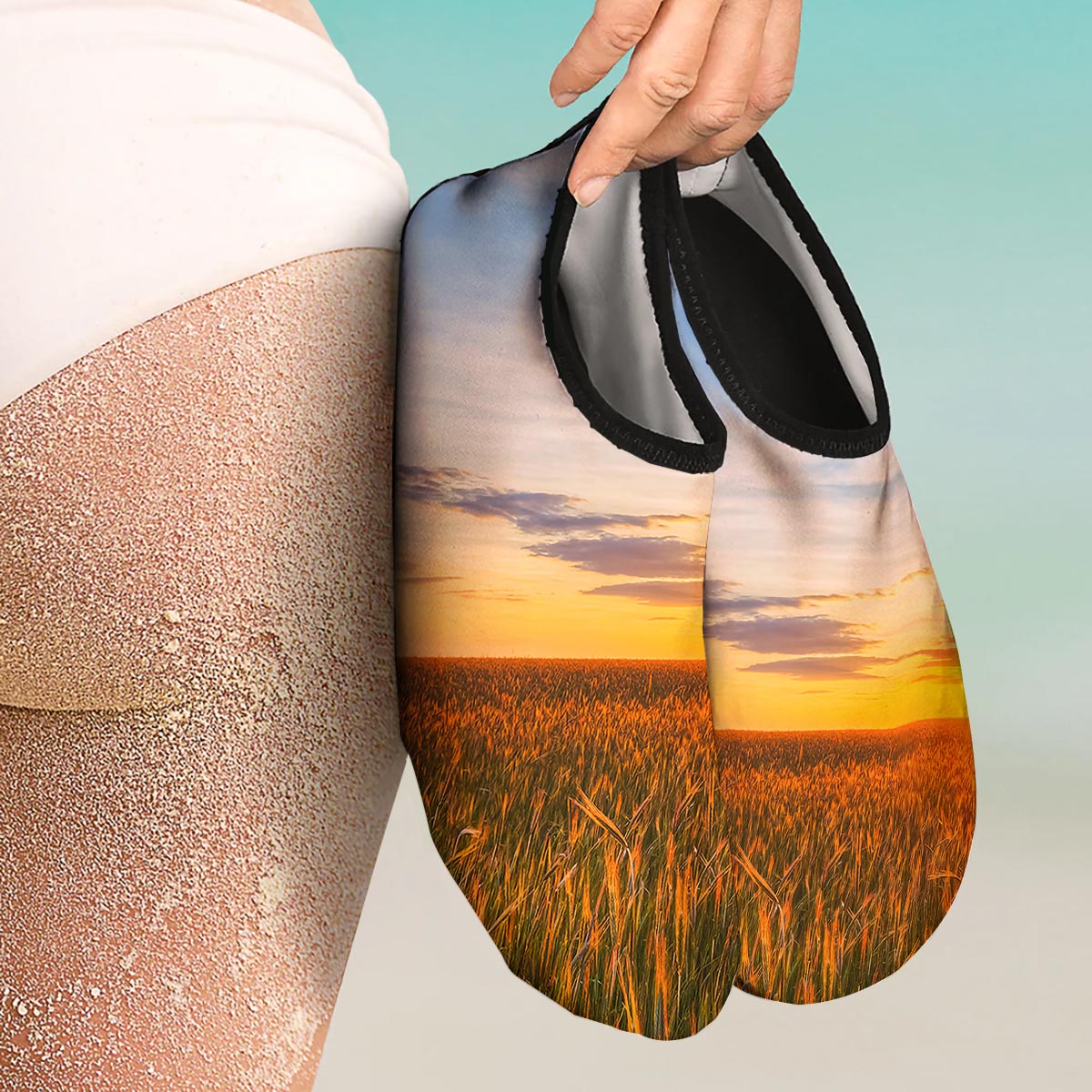 Field Sunrise Print Water Shoes-grizzshop
