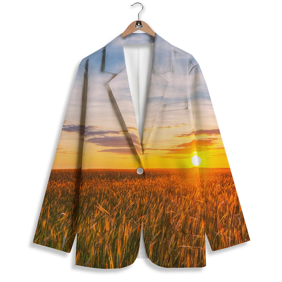 Field Sunrise Print Women's Blazer-grizzshop