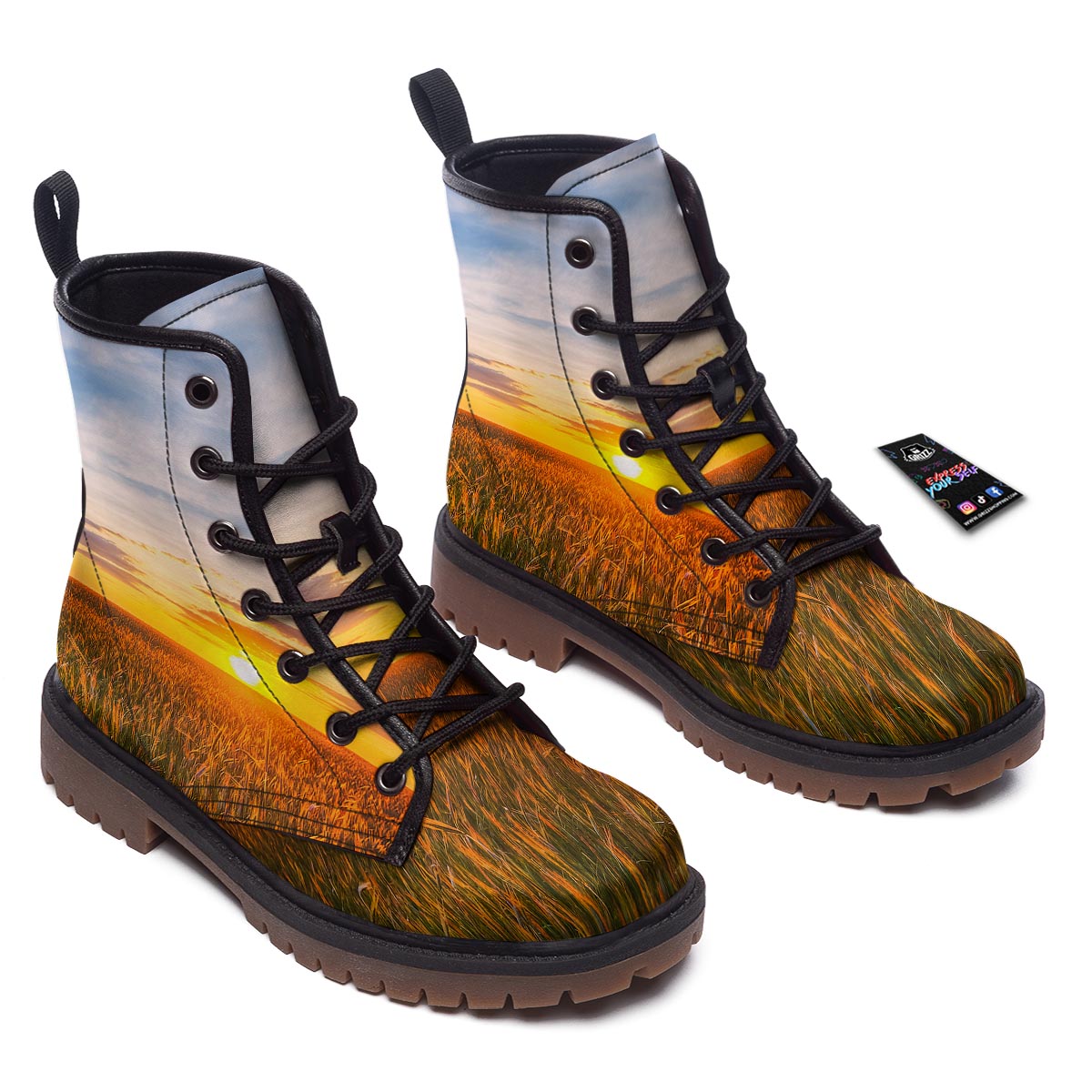 Field Sunrise Print Work Boots-grizzshop
