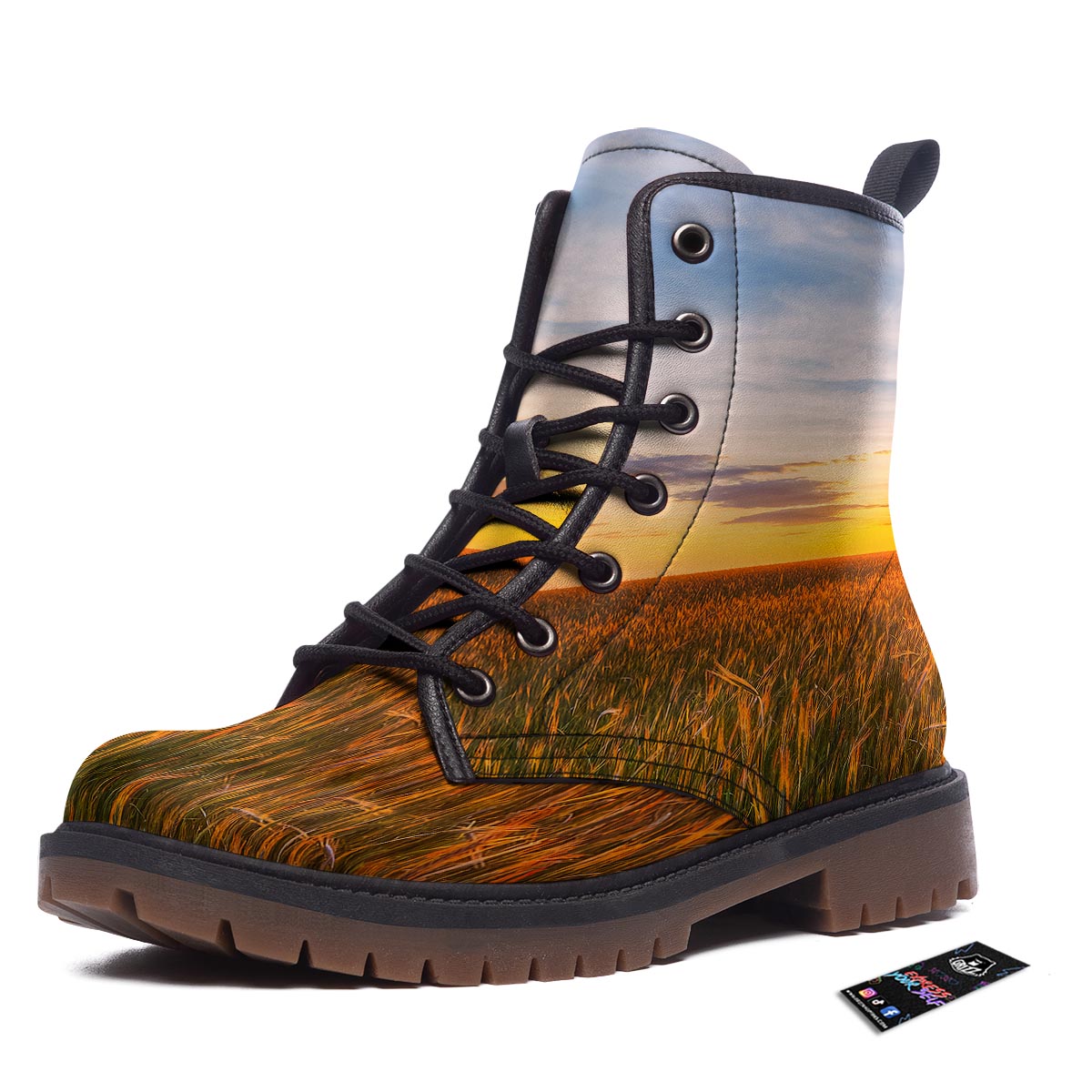 Field Sunrise Print Work Boots-grizzshop