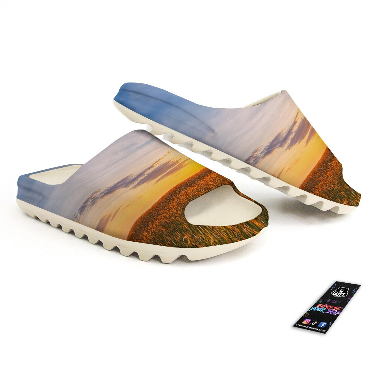 Field Sunrise Print Sandals-grizzshop