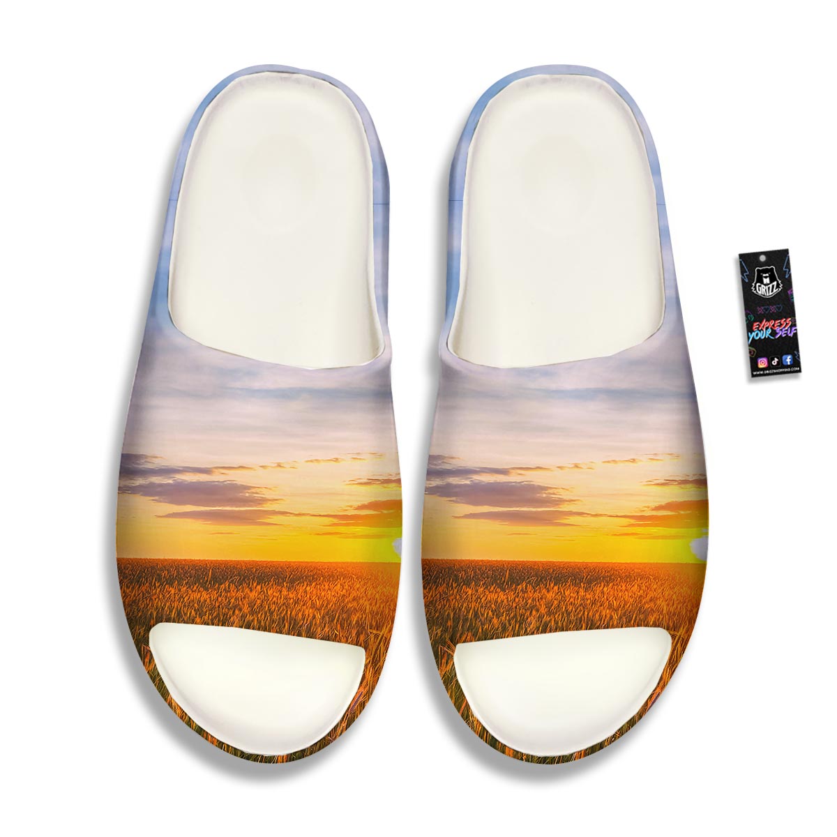 Field Sunrise Print Sandals-grizzshop