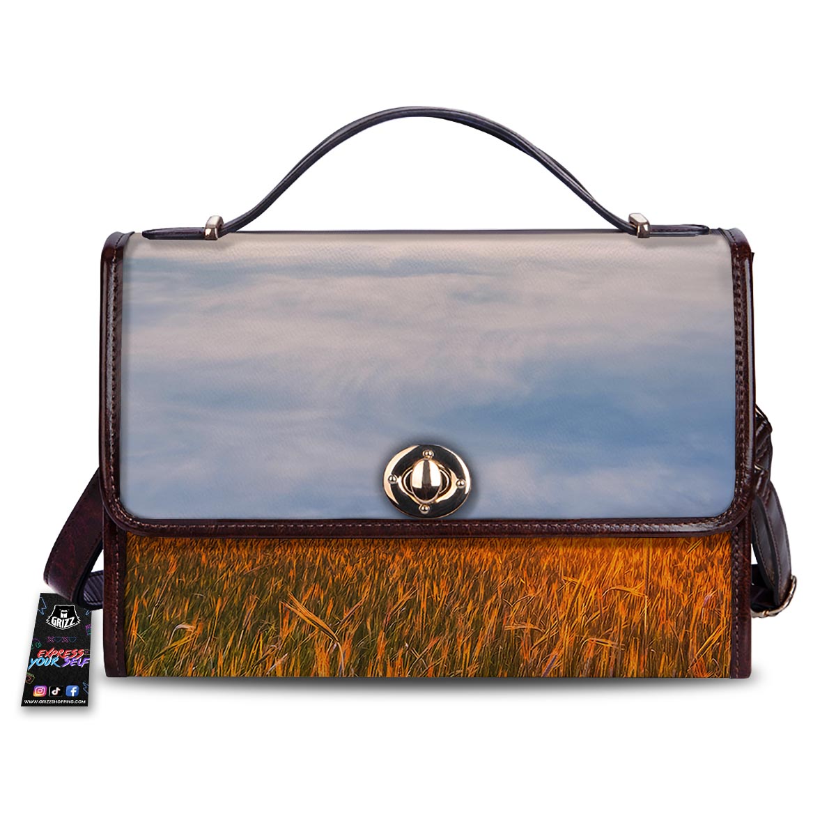 Field Sunrise Print Women's Satchel Bag