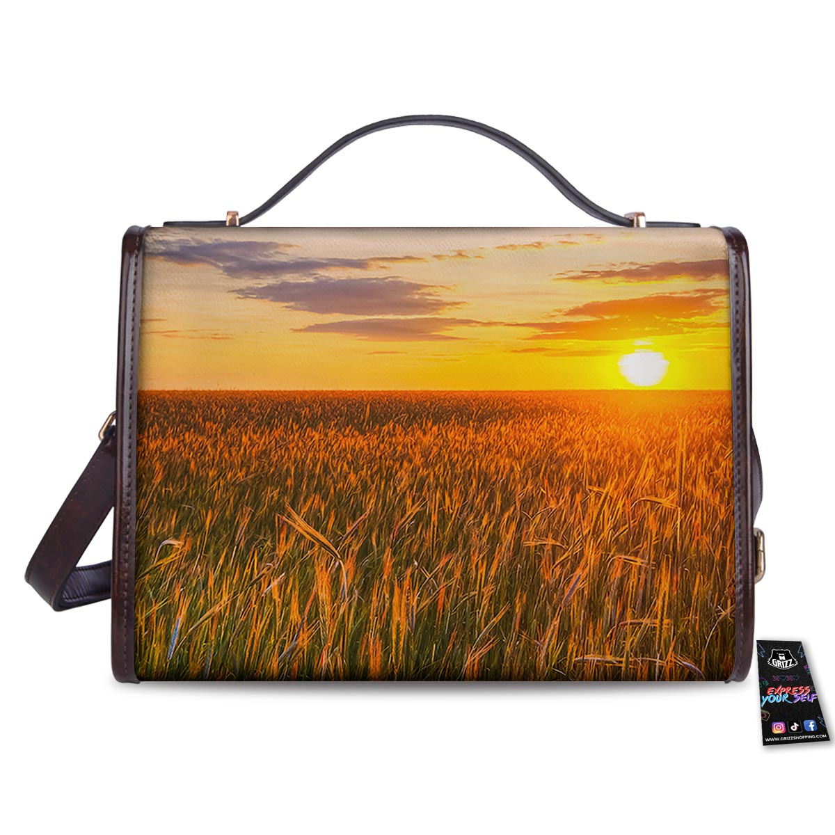Field Sunrise Print Women's Satchel Bag