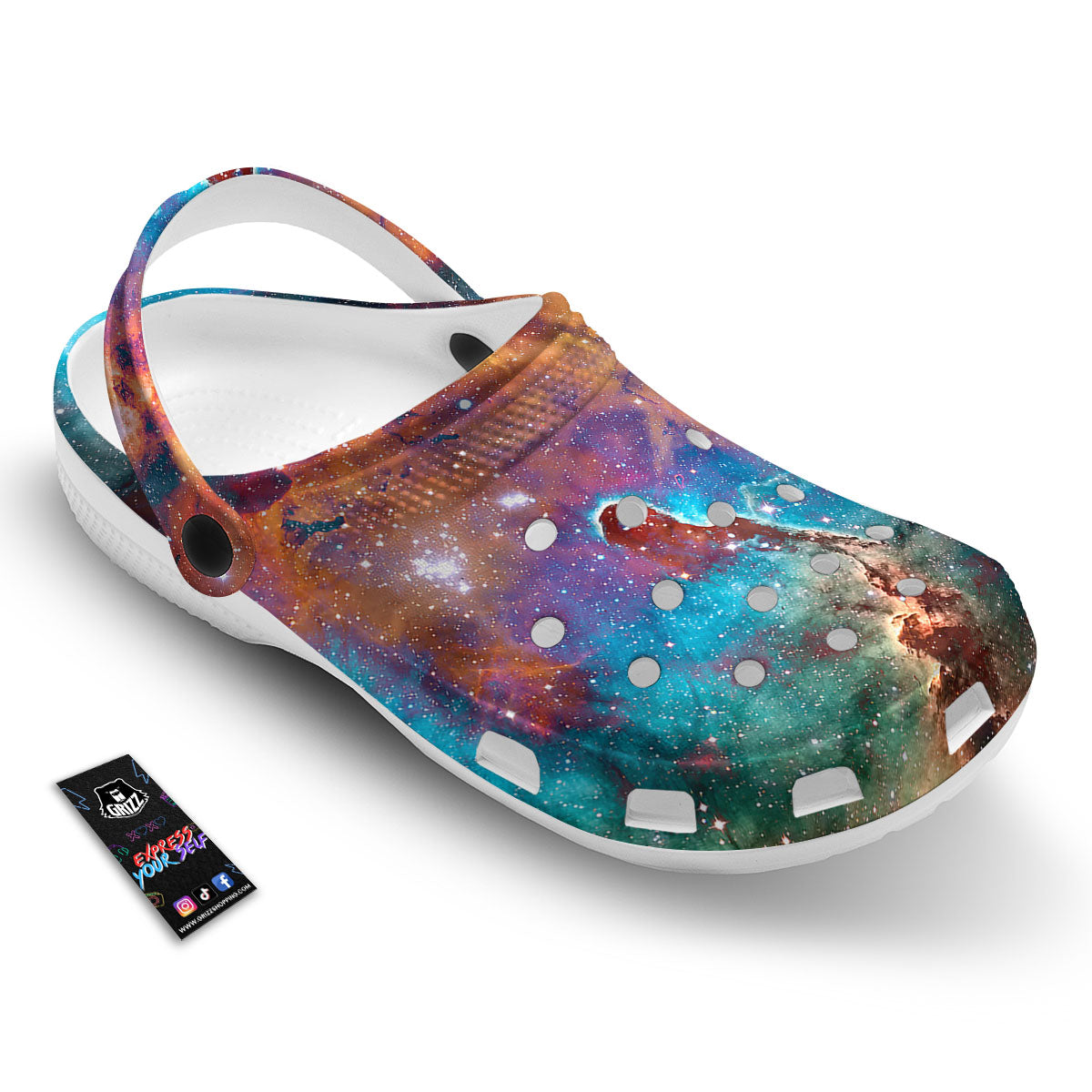 Fiery Universe Nebula Galaxy Space Print Clog-grizzshop