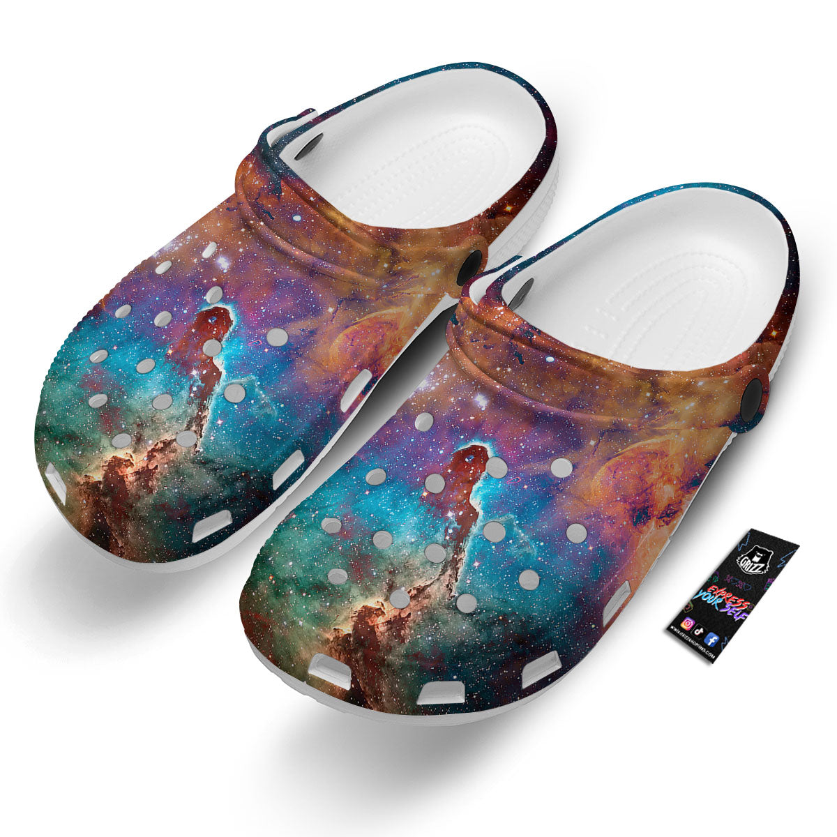 Fiery Universe Nebula Galaxy Space Print Clog-grizzshop