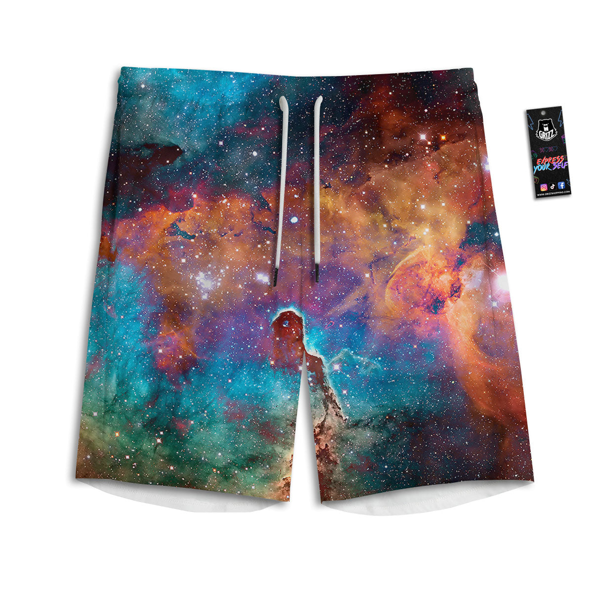 Floral Lily Print Pattern Men's Athletic Shorts