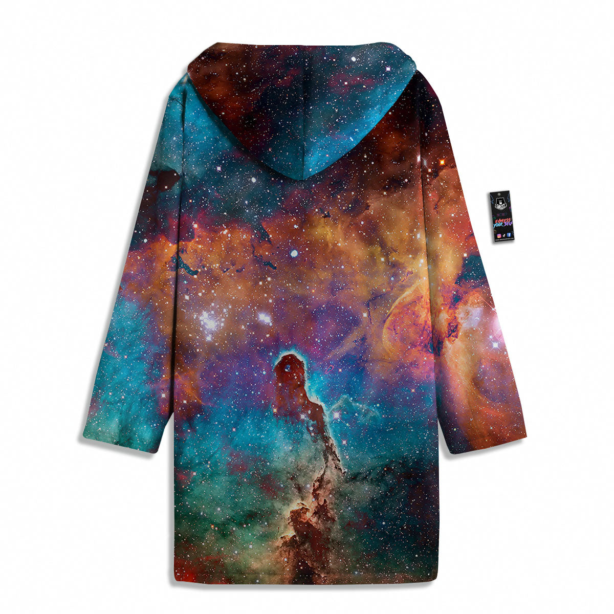 Fiery Universe Nebula Galaxy Space Print Men's Windbreaker Jacket-grizzshop