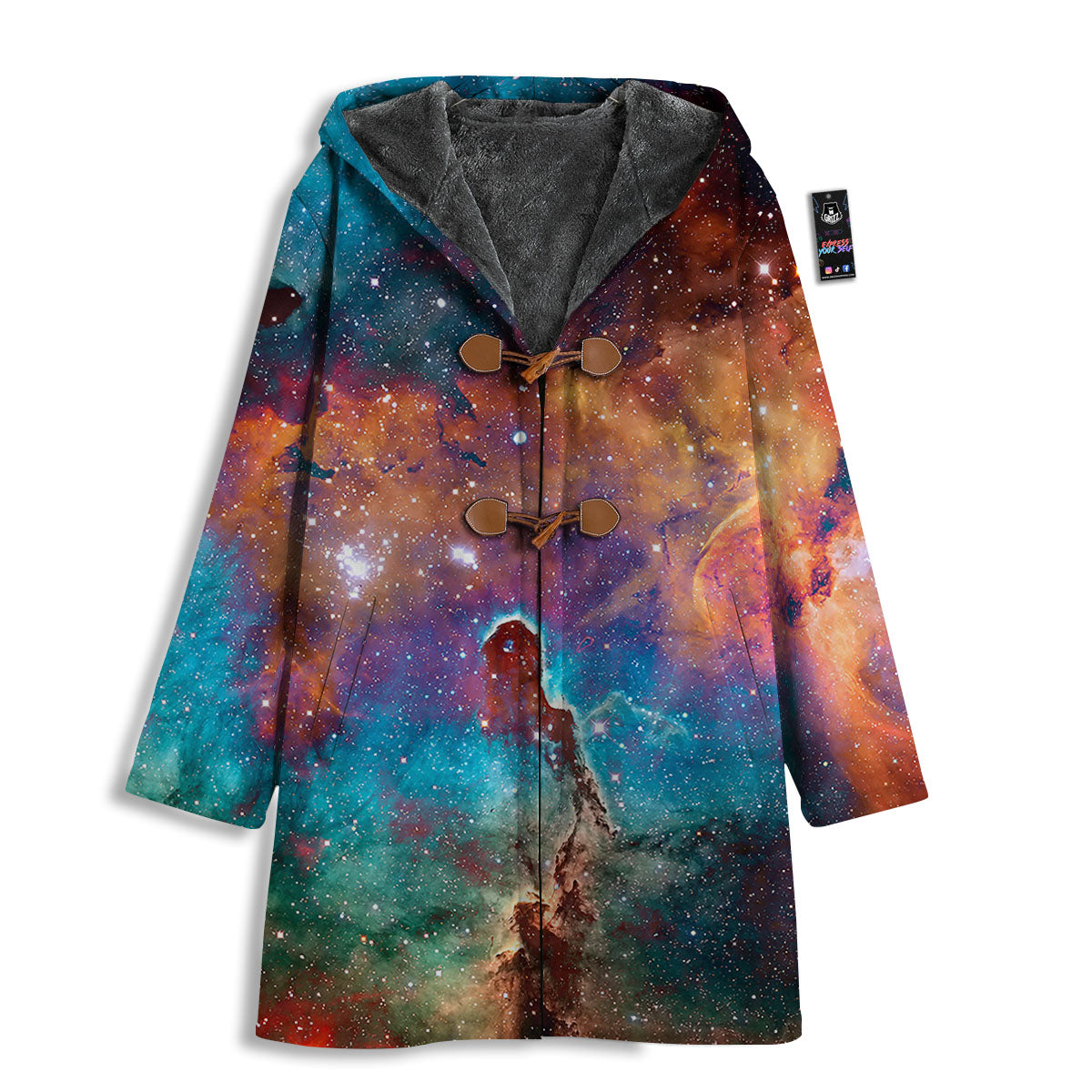 Fiery Universe Nebula Galaxy Space Print Men's Windbreaker Jacket-grizzshop