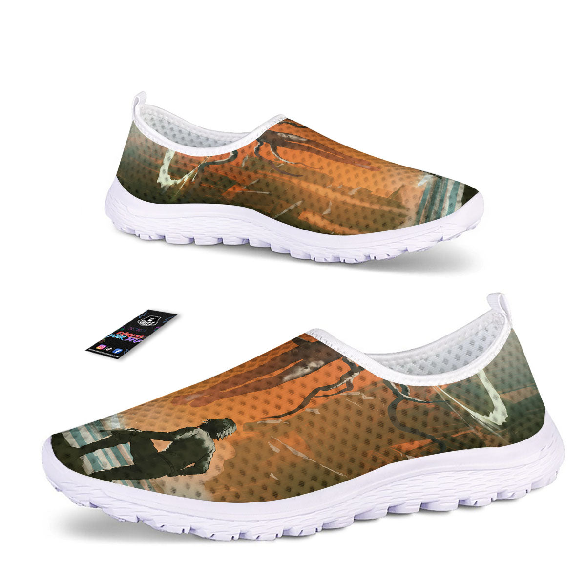 Fight With Alien Print Nurse Shoes-grizzshop