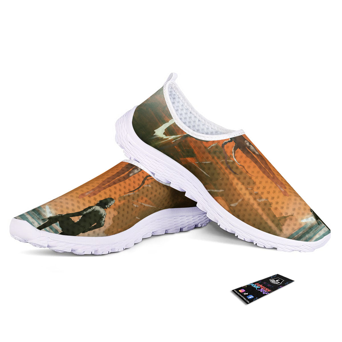 Fight With Alien Print Nurse Shoes-grizzshop