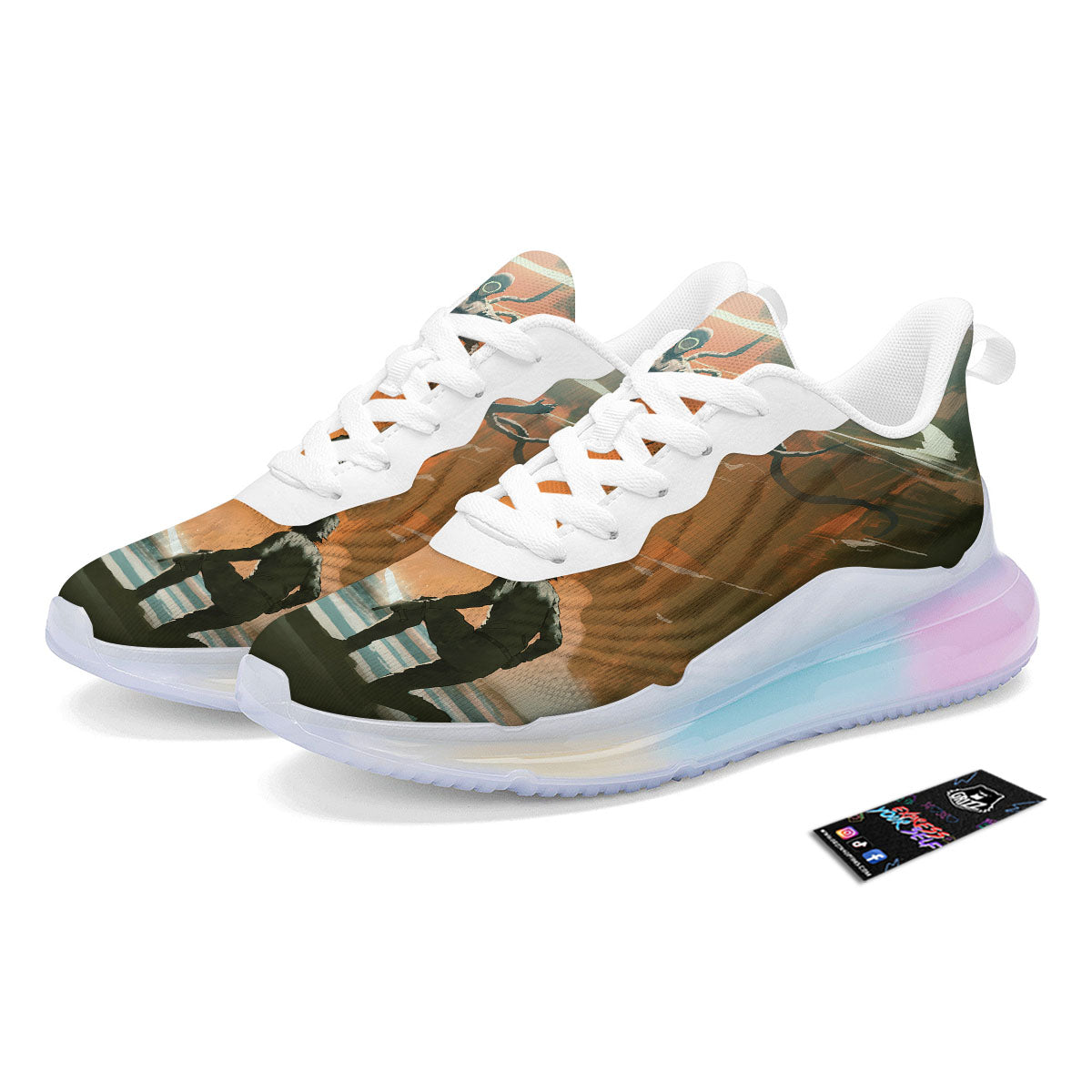 Fight With Alien Print Running Sneakers-grizzshop