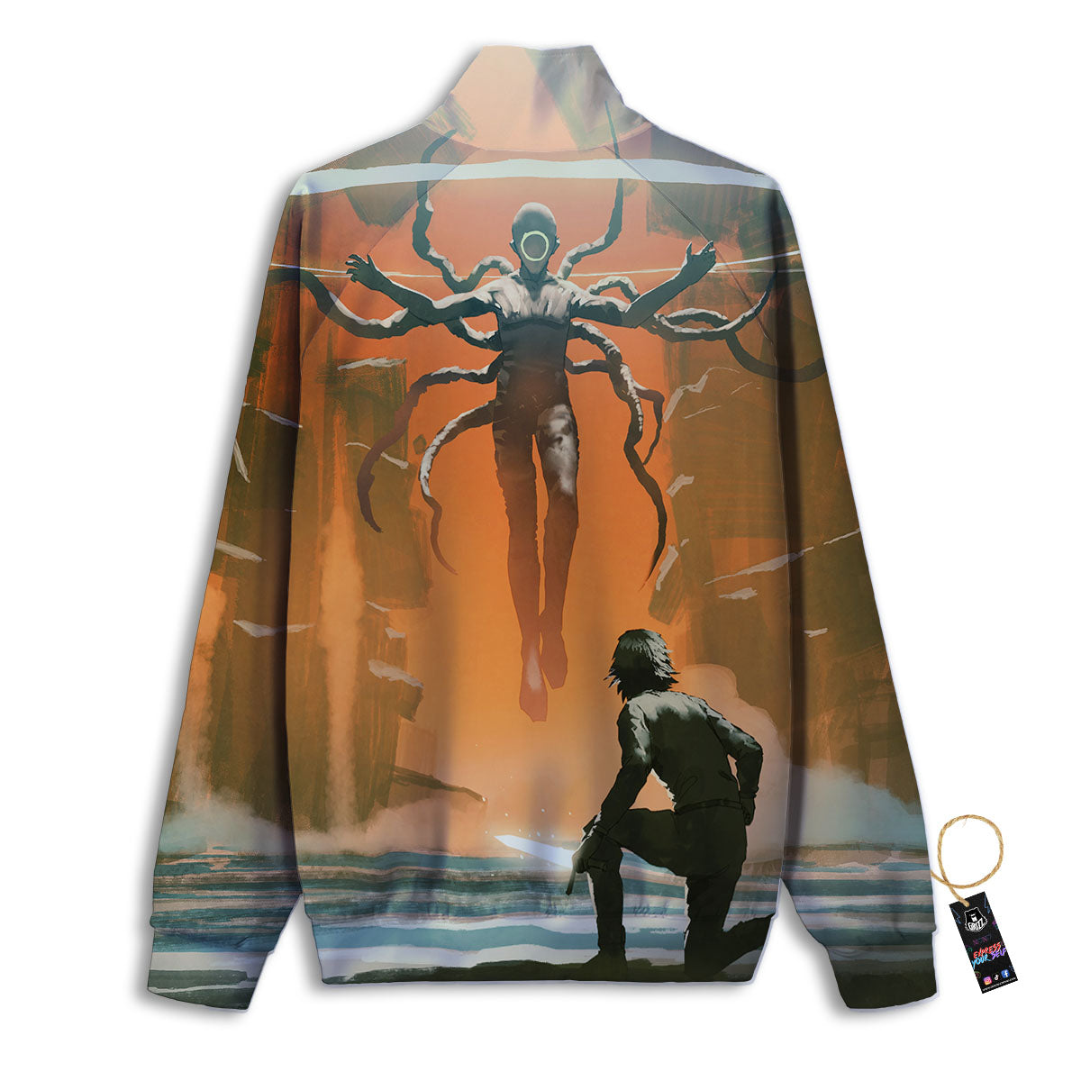 Fight With Alien Print Track Jacket-grizzshop