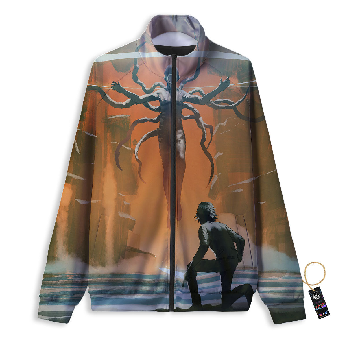 Fight With Alien Print Track Jacket-grizzshop