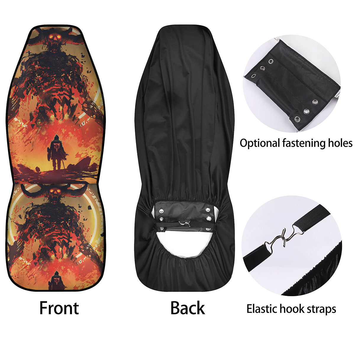 Fight With Demon Print Car Seat Covers-grizzshop