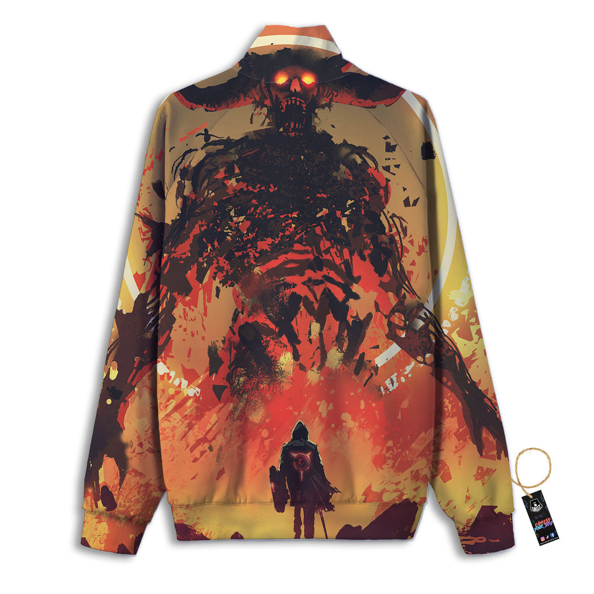 Fight With Demon Print Track Jacket-grizzshop
