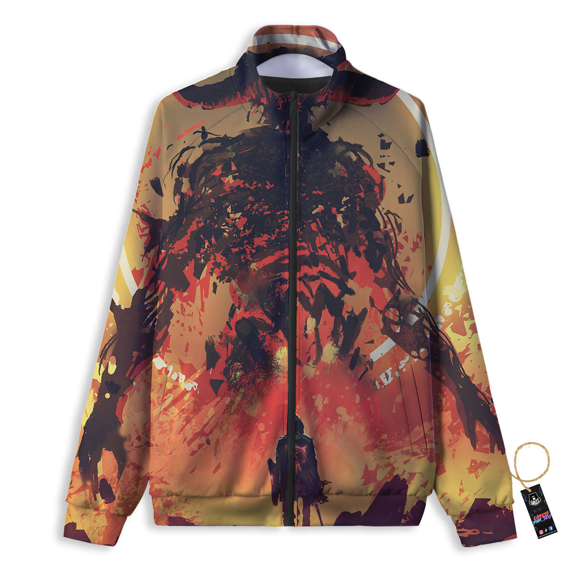 Fight With Demon Print Track Jacket-grizzshop