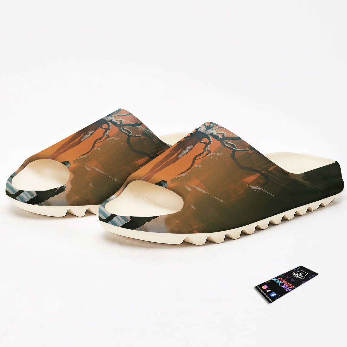 Fight With Alien Print Sandals-grizzshop