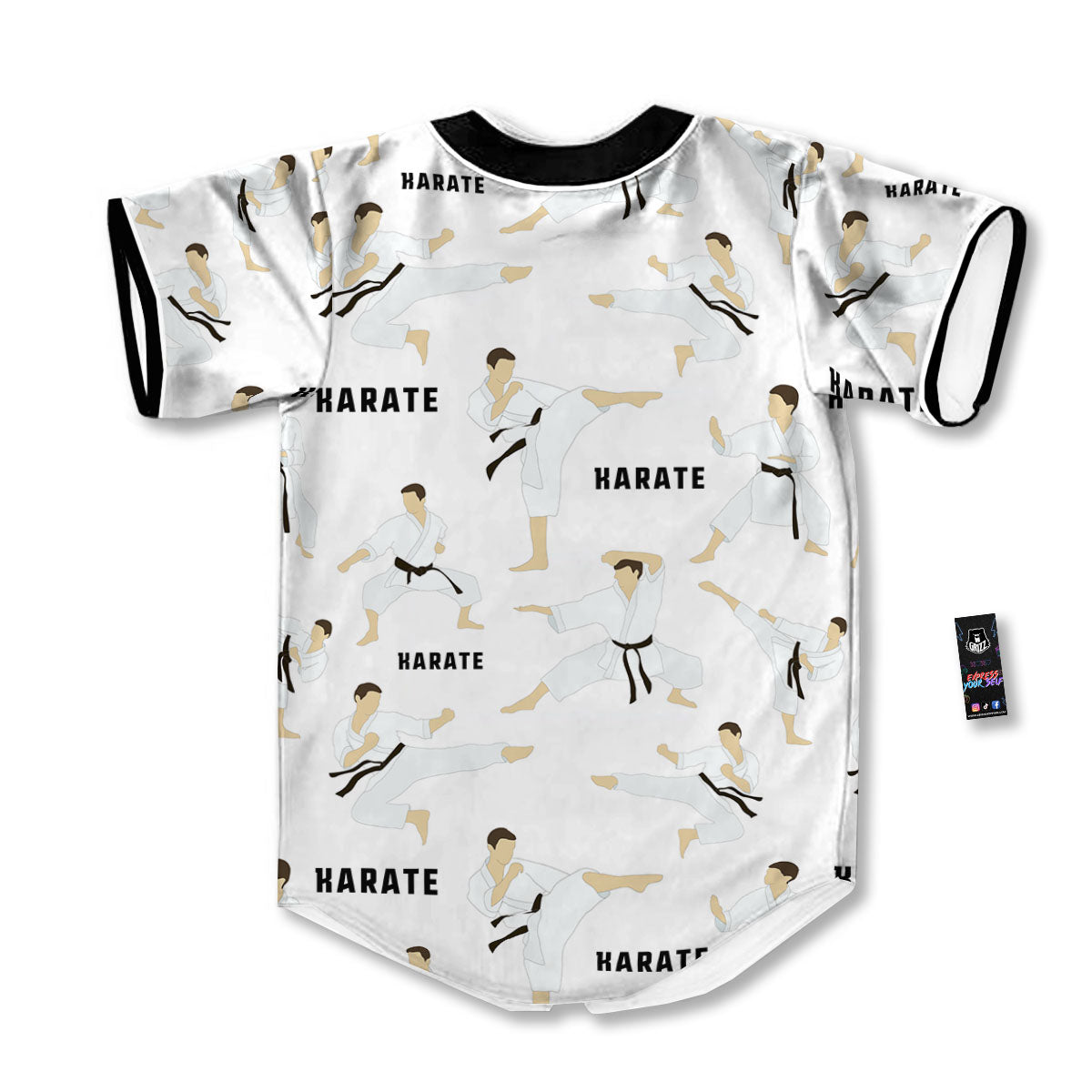 Fighter Karate Print Pattern Baseball Jersey-grizzshop
