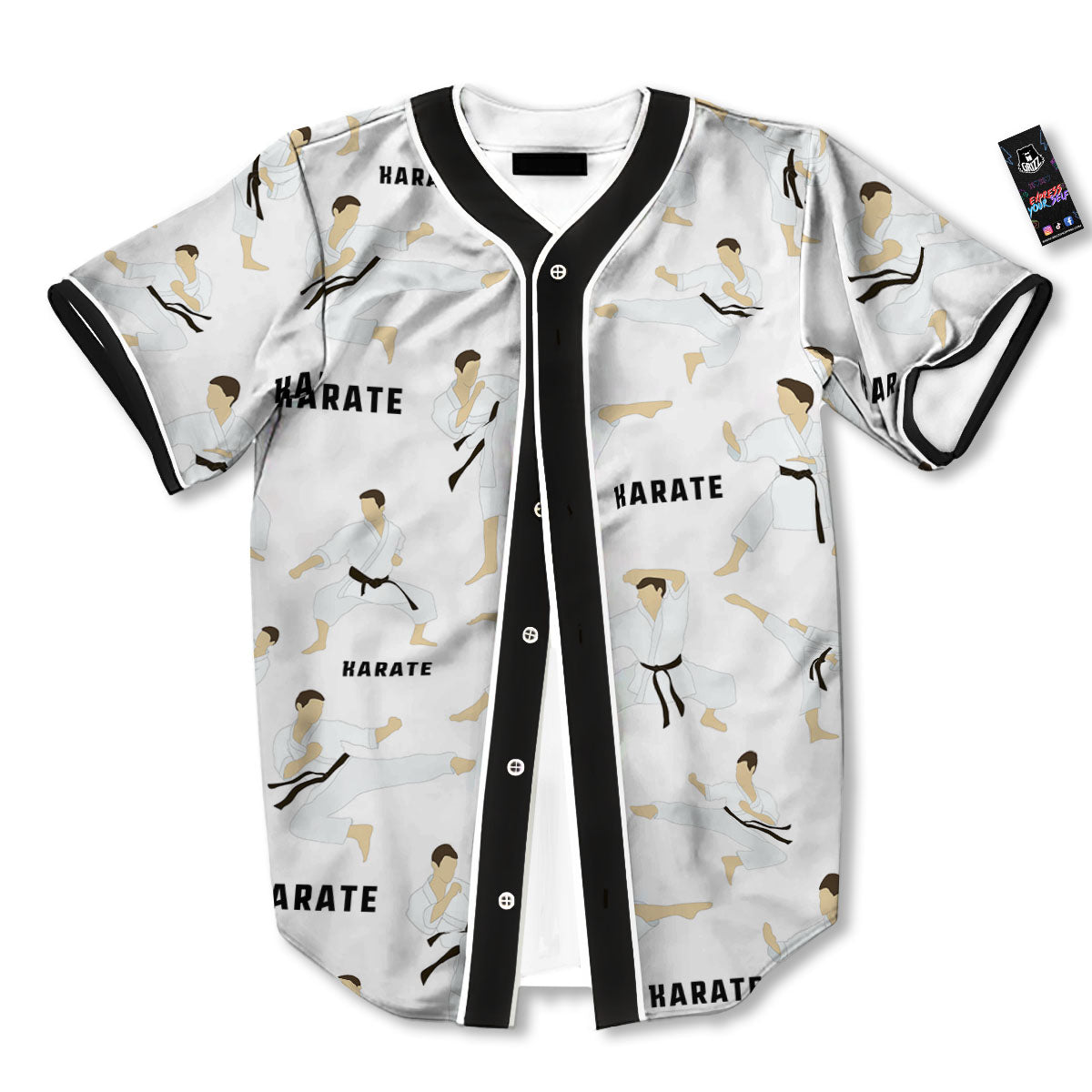 Fighter Karate Print Pattern Baseball Jersey-grizzshop