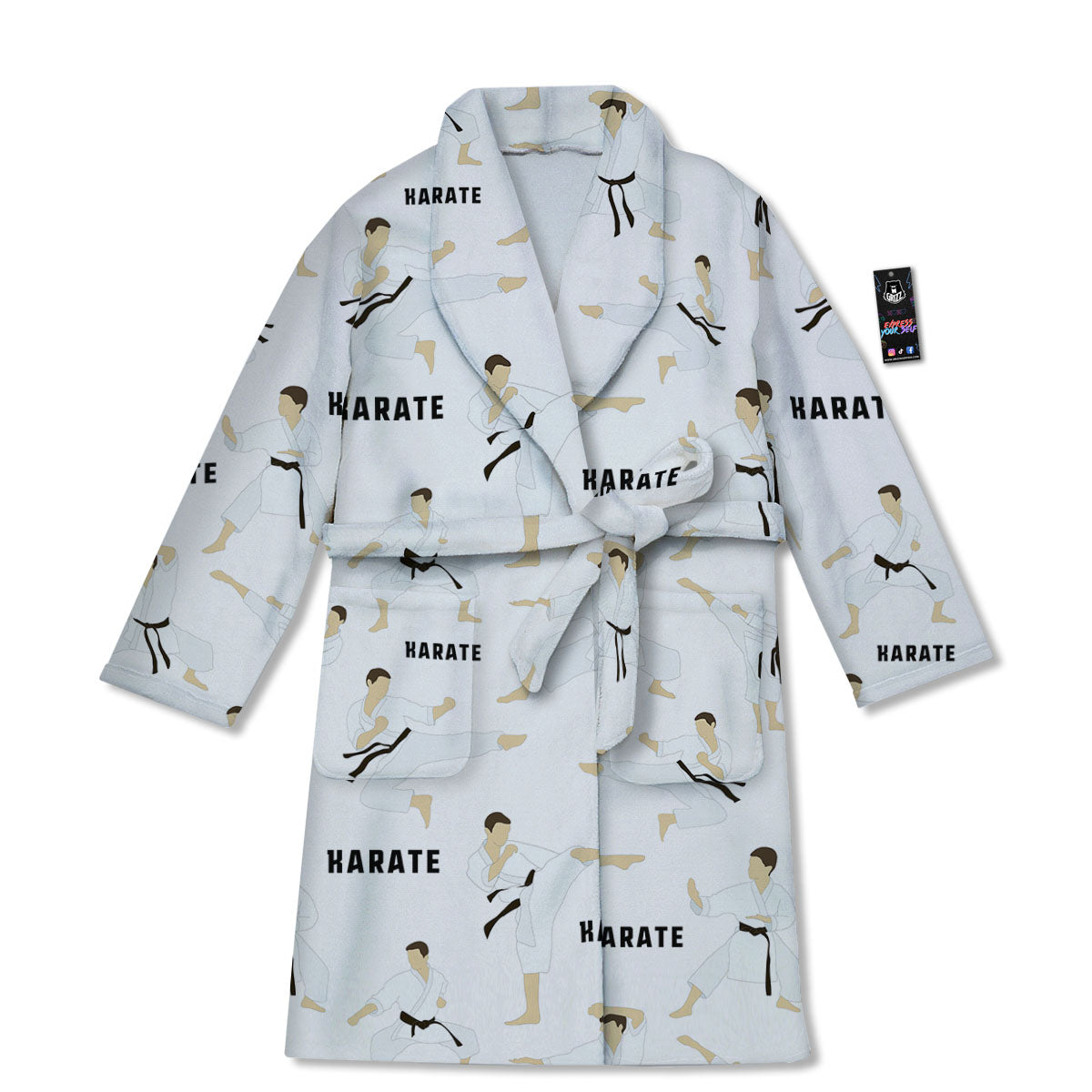 Fighter Karate Print Pattern Bathrobe-grizzshop