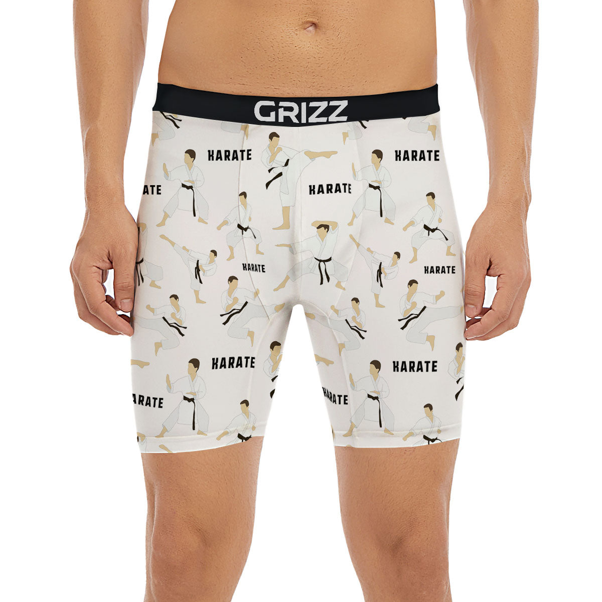 Fighter Karate Print Pattern Boxer Briefs-grizzshop