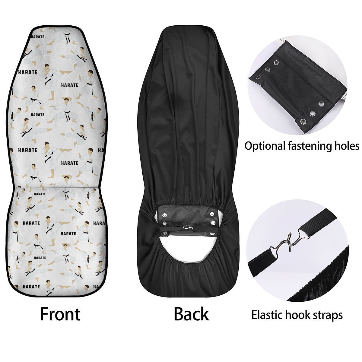 Fighter Karate Print Pattern Car Seat Covers-grizzshop