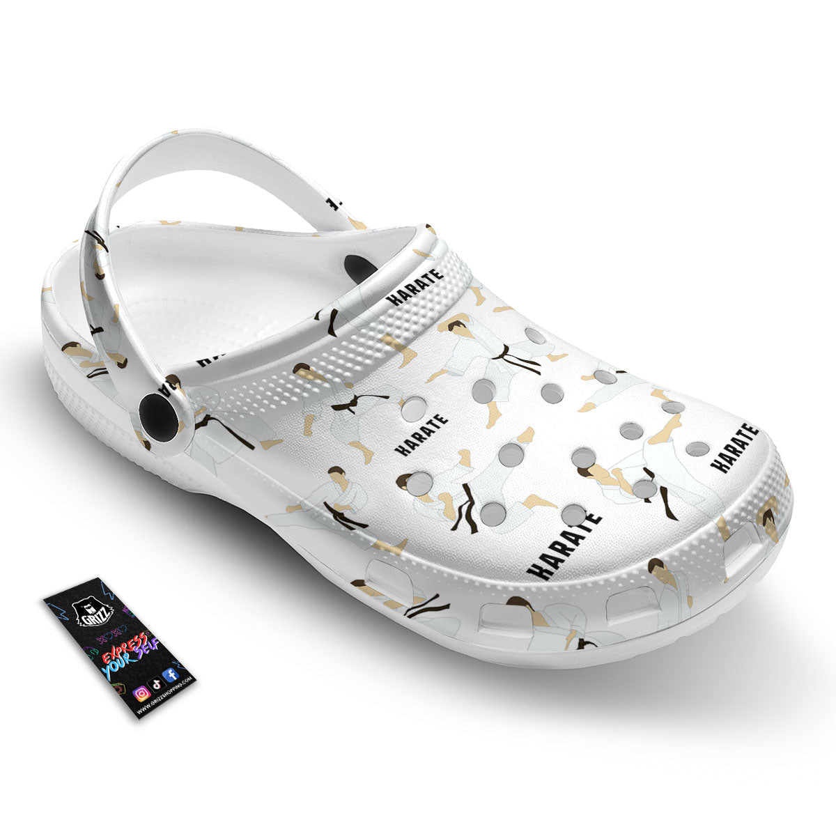 Fighter Karate Print Pattern Clog-grizzshop