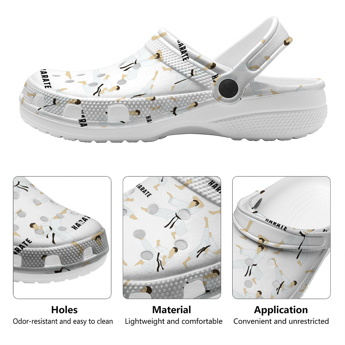 Fighter Karate Print Pattern Clog-grizzshop