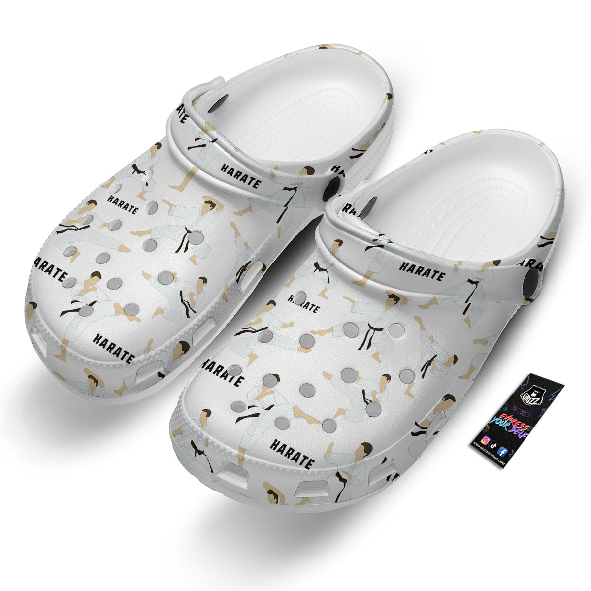 Fighter Karate Print Pattern Clog-grizzshop