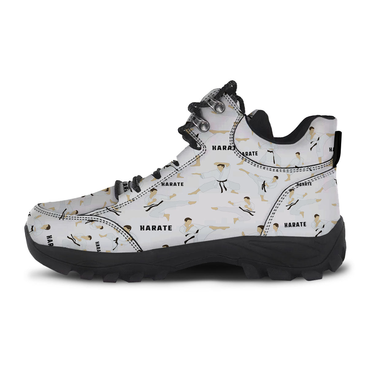 Fighter Karate Print Pattern Hiking Shoes-grizzshop