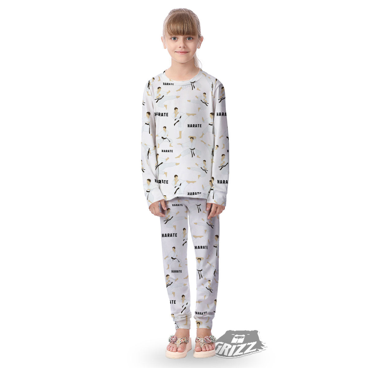 Fighter Karate Print Pattern Kid's Pajamas-grizzshop
