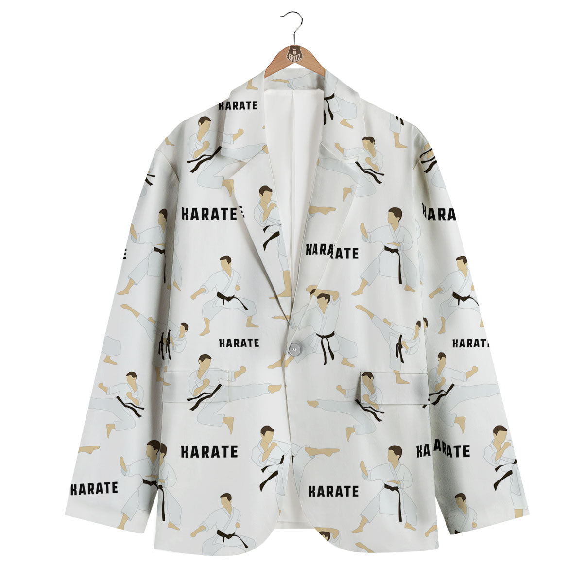 Fighter Karate Print Pattern Men's Blazer-grizzshop